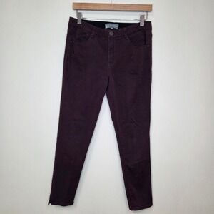 Wit & Wisdom Skinny Ankle Pants Purple Plum Size 6 Womens